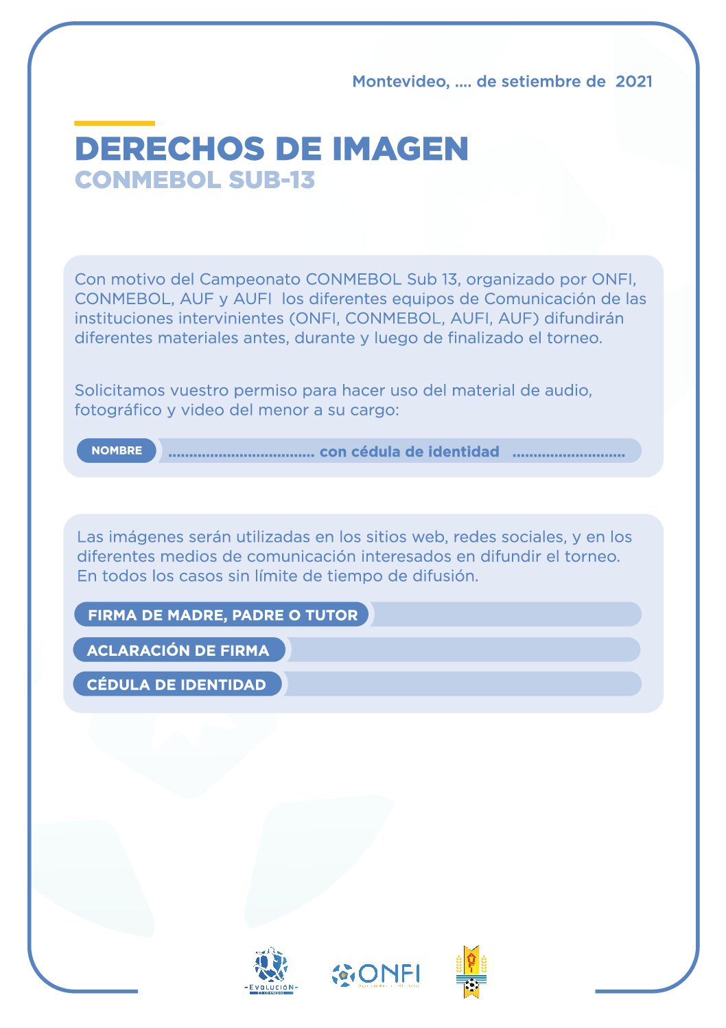 ONFI-DchosImagen CONMEBOL SUB13 2021