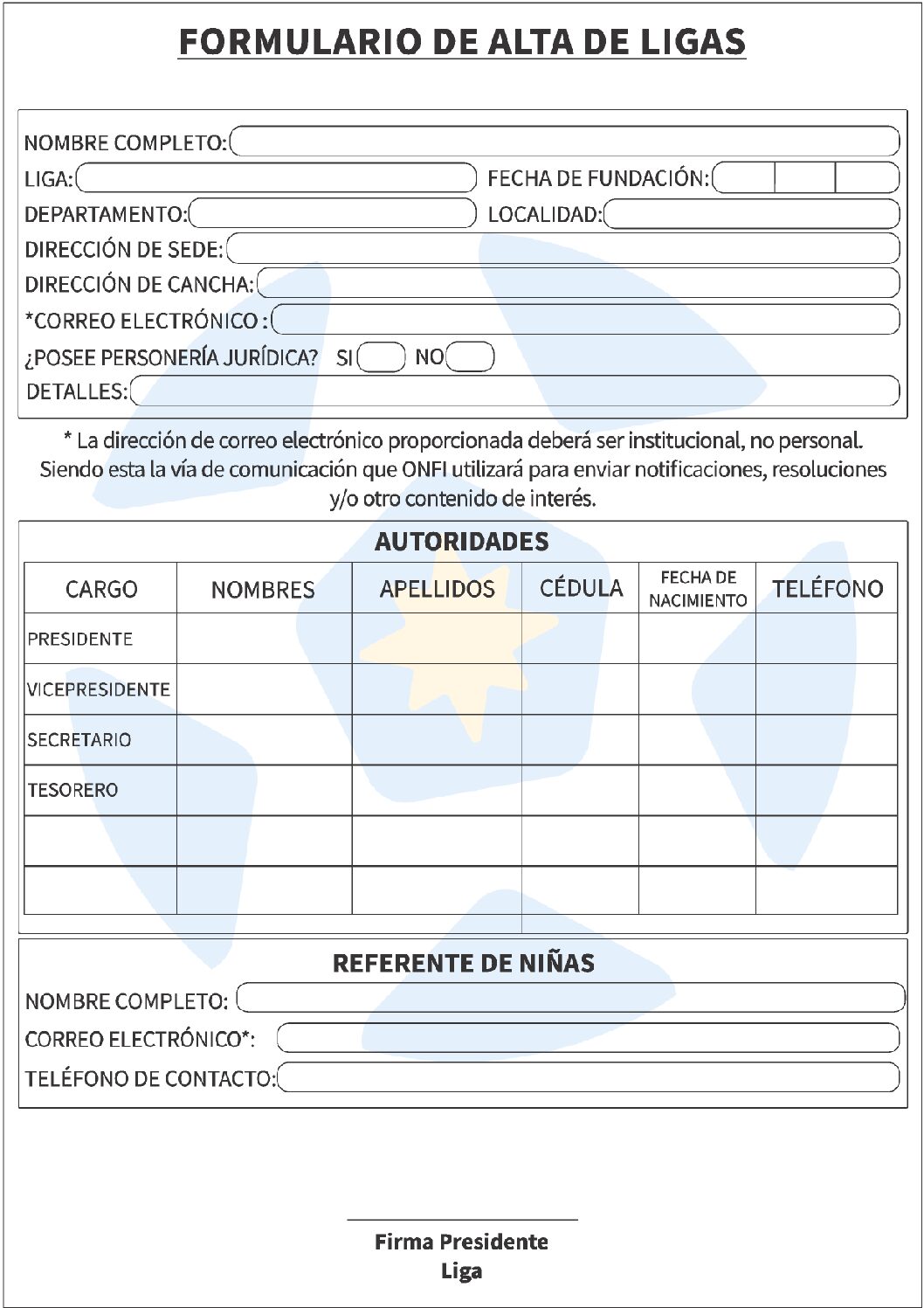 FORMULARIO ALTA LIGA