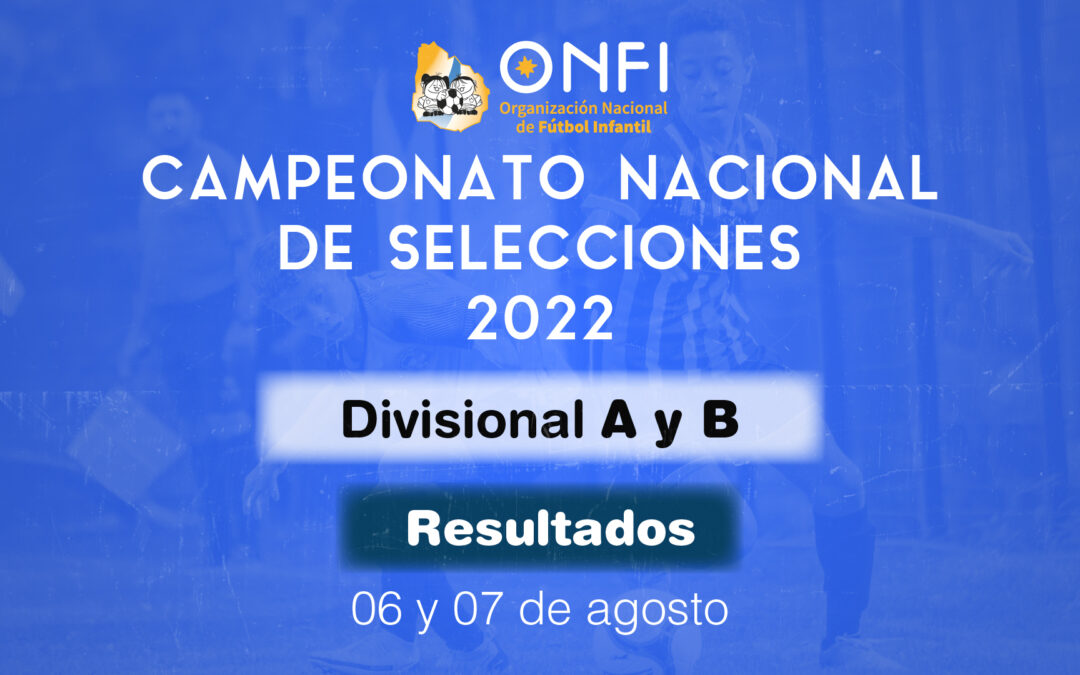 Resultados Camp. Nac. de Selecciones 2022 – 06 y 07 de Agosto