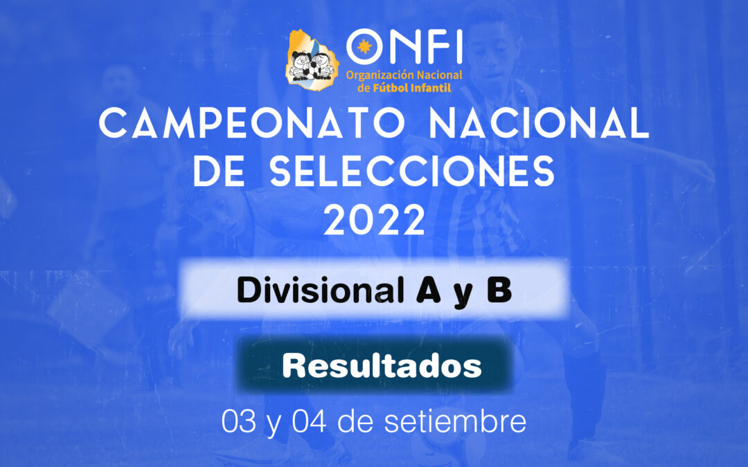 Resultados Camp. Nac. de Selecciones 2022 – 03 y 04 de Setiembre