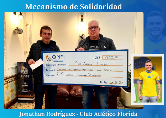 Mecanismo de Solidaridad del jugador Jonathan Rodríguez