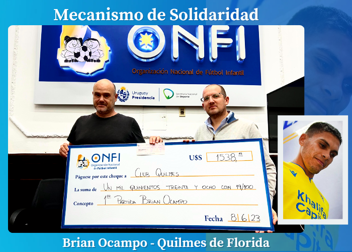 Mecanismo de Solidaridad del jugador Brian Ocampo