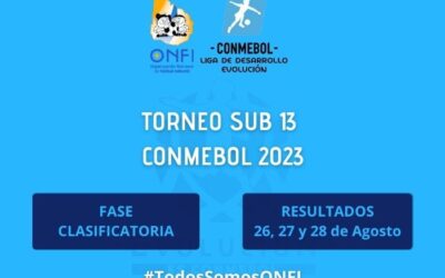 Resultados Torneo Nac. CONMEBOL Sub 13 2023 – 26, 27 y 28 de Agosto