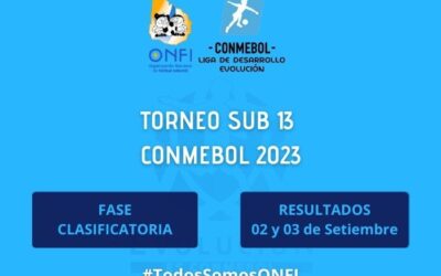 Resultados Torneo Nac. CONMEBOL Sub 13 2023 – 02 y 03 de Setiembre